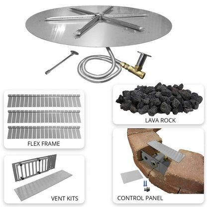 Firegear 39" Flat Disc Match Throw Paver Block Package - FPB-39DBS36MTN-PK