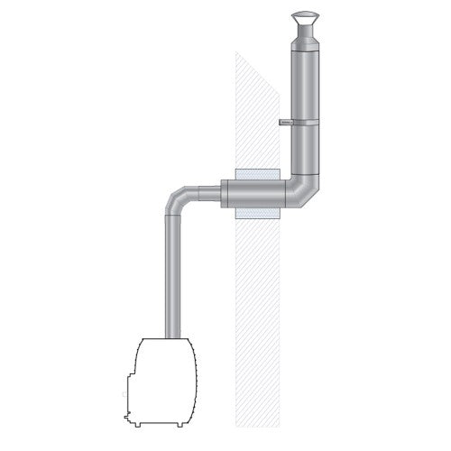 HUUM Sauna Wood Stove Chimney Set, Thru-Wall - H3102