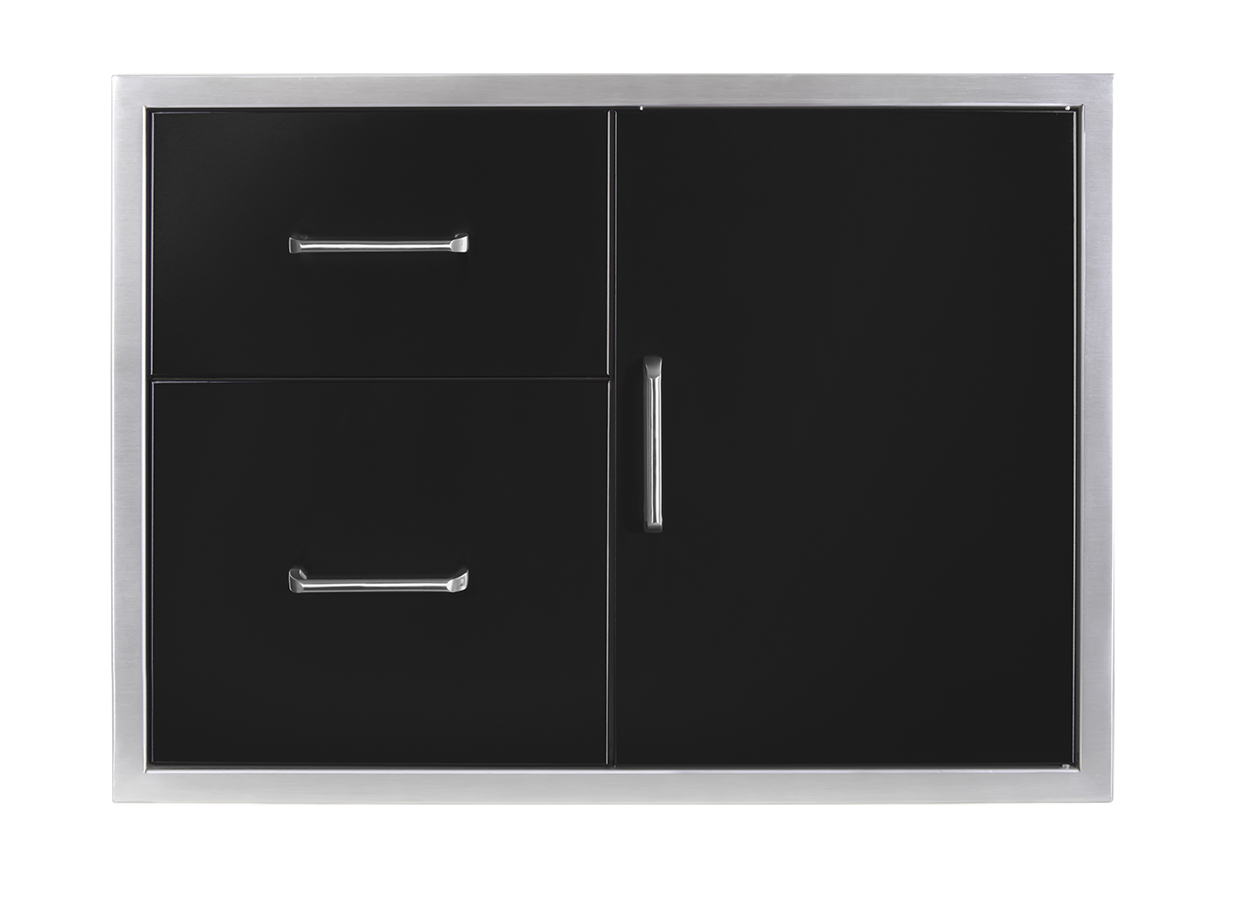 Wildfire 30 X 24 Door & Double Drawer Black Stainless Steel Combos - WFDDWCOMBO3024-BSS