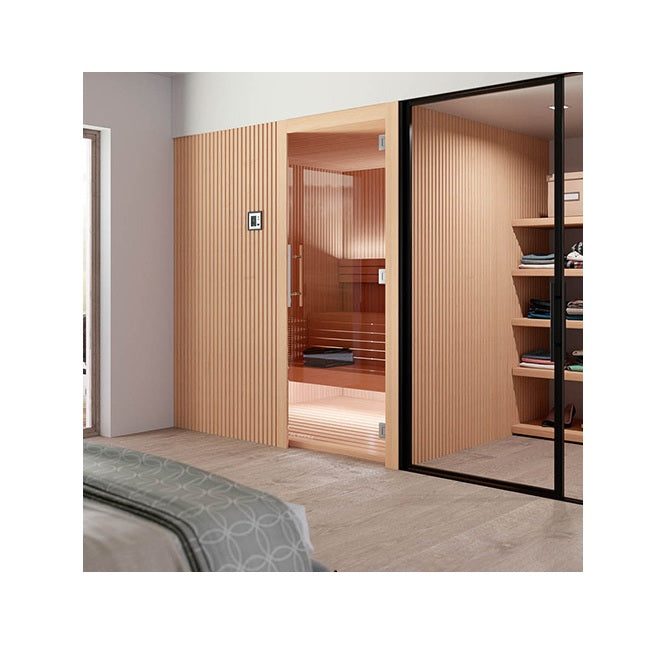 Auroom Libera Wood Indoor Sauna Kit – Elegant Vertical Wood Design (Up to 6 Persons)