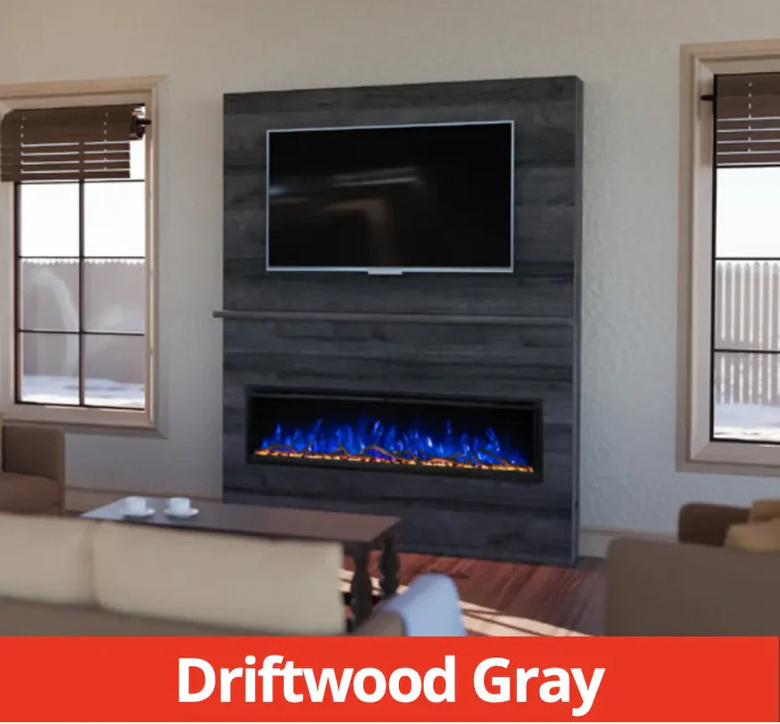 Modern Flames OR60-SLIM DRIFTWOOD ORION MAIN WALL SYSTEM (6'W x 7' 10"H)-OFWS-MAIN-DW