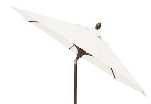 FiberBuilt Market Umbrella with Crank Lift & Push Button Tilt, 9 Foot Black Marine Grade Canopy and Black Pole - 9MCRK-T-8601