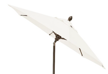 FiberBuilt Market Umbrella with Crank Lift & Push Button Tilt, 9 Foot Black Marine Grade Canopy and Black Pole - 9MCRK-T-8601