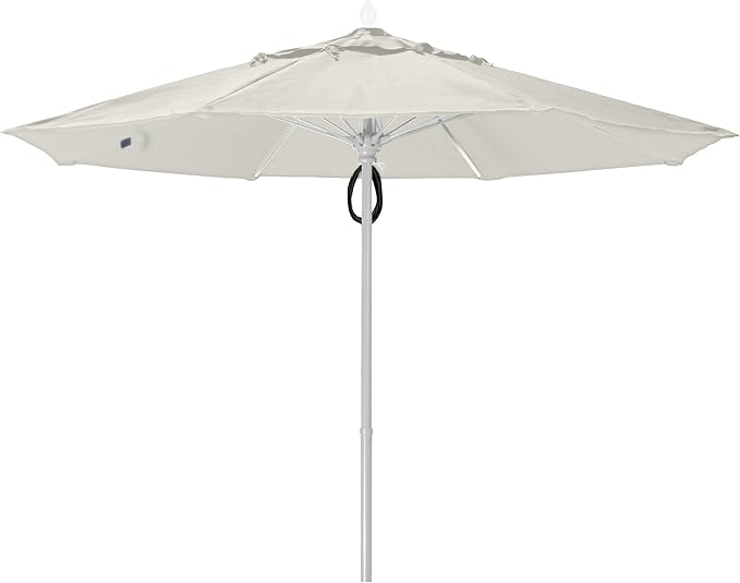 FiberBuilt Market Umbrella with Pulley & Pin Lift, 7.5 Foot Antique Beige Marine Grade Canopy and Champagne Bronze Pole - 7MPPCB-8600