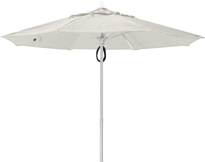 FiberBuilt Market Umbrella with Pulley & Pin Lift, 7.5 Foot Antique Beige Marine Grade Canopy and Champagne Bronze Pole - 7MPPCB-8600