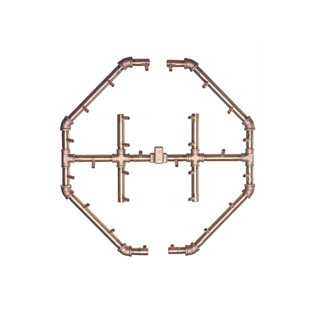Warming Trends Octagonal CFBO280 Crossfire Brass Burner For 30" Opening or Larger with 30" Square Plate