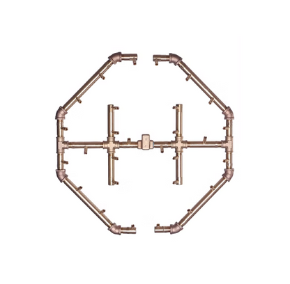 Warming Trends Octagonal CFBO280 Crossfire Brass Burner For 30" Opening or Larger with 30" Square Plate