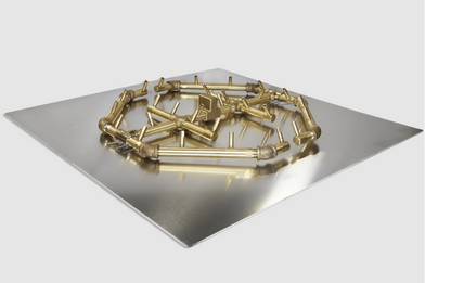 Warming Trends Octagonal CFBO320 Crossfire Brass Burner For 36" Opening or Larger with Flex Line Kit