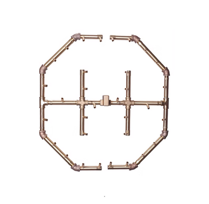 Warming Trends Octagonal CFBO320 Crossfire Brass Burner For 36" Opening or Larger with Flex Line Kit