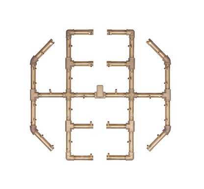 Warming Trends Octagonal CFBO360 Crossfire Brass Burner For 42" Opening or Larger with 42" Square Plate