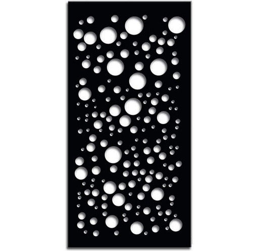 OUTDECO 3'x6' Galvanized Powder Coated Steel Galaxy Decorative Panel w/ 6 Screws, Black
