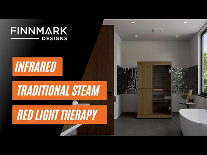 Finnmark FD-5 Trinity XL Infrared & Steam Sauna Combo – 4-Person Home Sauna