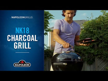 Napoleon NK18 Charcoal Kettle Grill, Black - NK18K-LEG-3