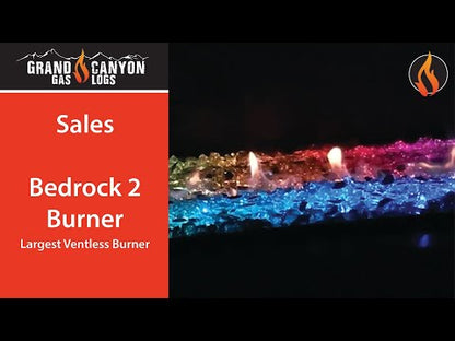 Grand Canyon Gas Logs Bedrock II Ventless Linear Drop-In Burner, 24” to 60” | YouTube Video