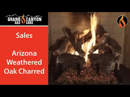Grand Canyon Gas Logs Arizona Weathered Oak Charred Log Sets, 18” to 42”