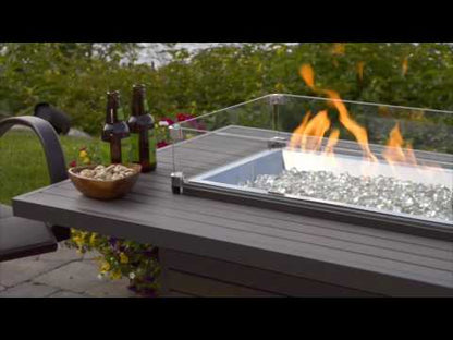 The Outdoor GreatRoom Company Brooks Rectangular Gas Fire Pit Table - BRK-1224-19-K