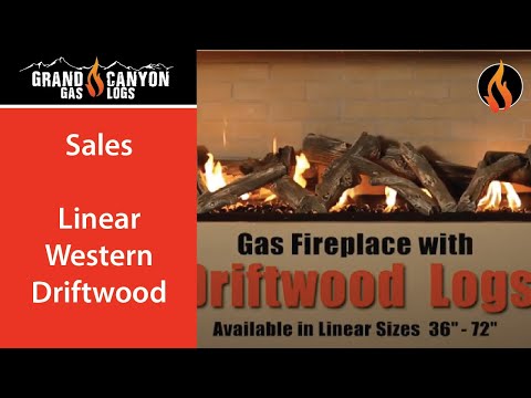 Grand Canyon Gas Logs Western Driftwood Linear Log Sets, 24” to 120”