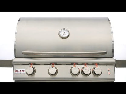 Blaze Grills 32-Inch 4-Burner Premium LTE+ Propane Gas Grill with Rear Burner and Built-in Lighting System - BLZ-4LTE3-LP
