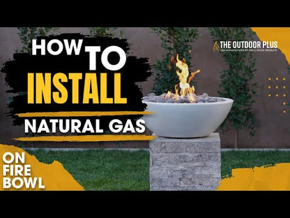 The Outdoor Plus 31-Inch Natural Gas Fueled, GFRC Concrete, Match Lit Cazo Fire Bowl - OPT-31RFO-BRN-NG