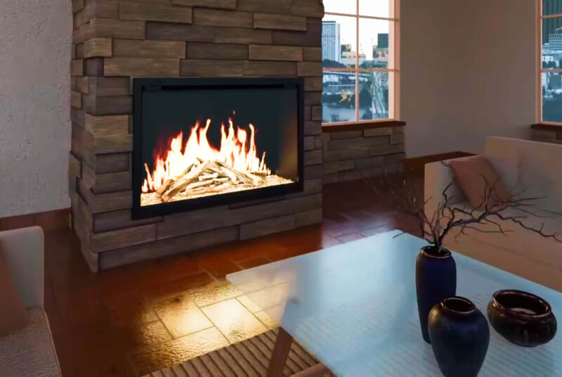 Modern Flames Orion 76” Slim Virtual Electric Fireplace – OR76-SLIM