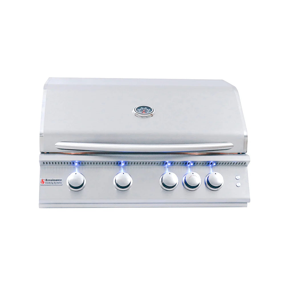 RCS 32" Premier Grill W/ Rear Burner & Blue LEDs-RJC32AL LP