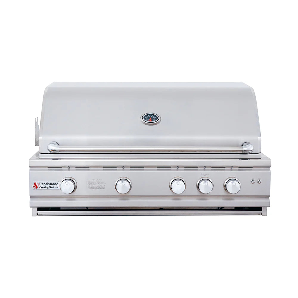 RCS 30" Cutlass Pro Grill W/ Rear Burner, Briquette Trays & Blue LEDs-RON30B LP