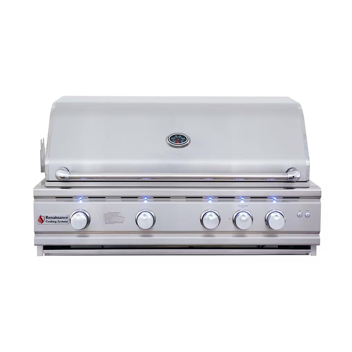 RCS 38" Cutlass Pro Grill W/ Rear Burner, Briquette Trays & Blue LEDs-RON38B
