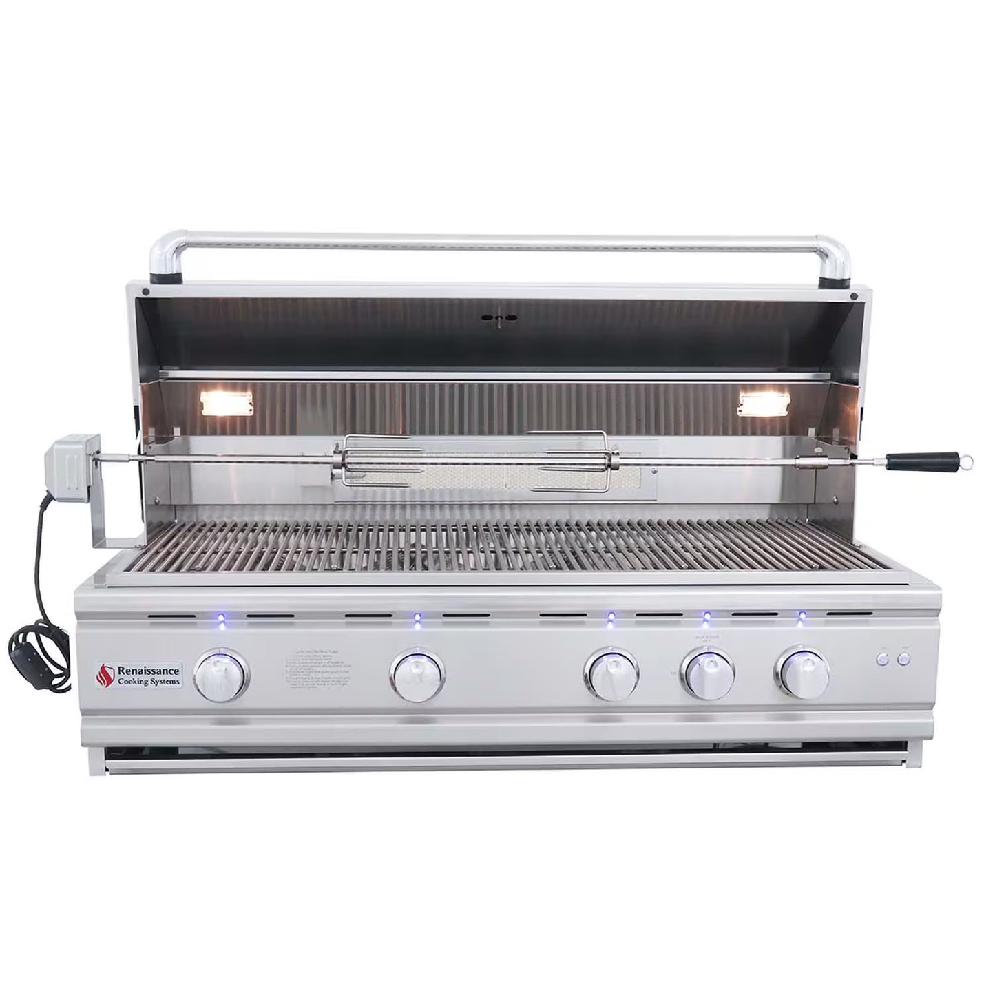 RCS 42" Cutlass Pro Grill W/ Rear Burner, Briquette Trays & Blue LEDs-RON42B LP