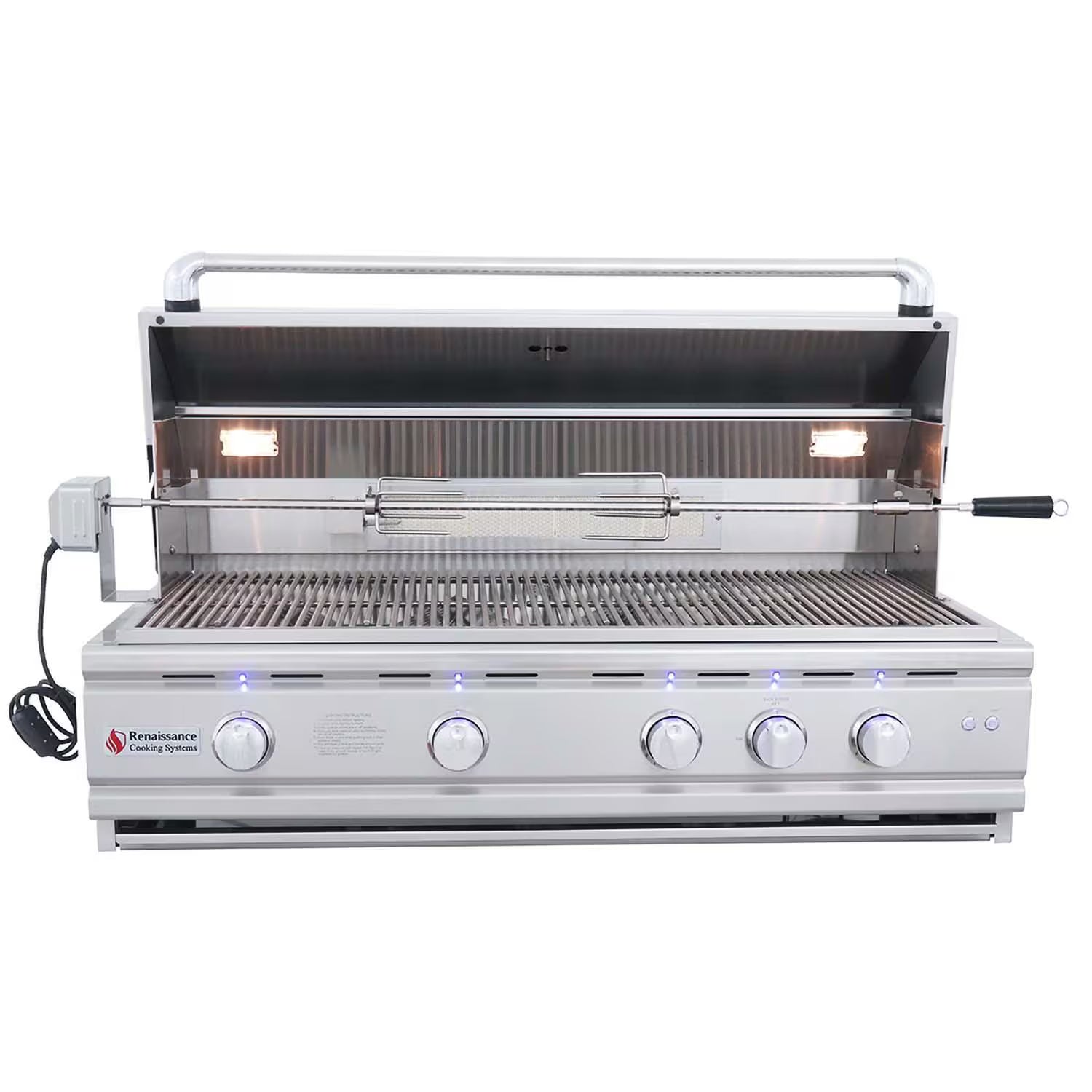 RCS 42" Cutlass Pro Grill W/ Rear Burner, Briquette Trays & Blue LEDs-RON42B LP
