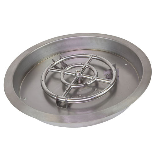 Grand Canyon Gas Logs Outdoor Round Drop-In Pan with Burner