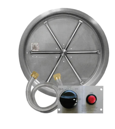 Firegear 33" Round Drop-In Thermocouple Piloted Safety Ignition Fire Pit w/31" Stainless Steel Burner - FPB-33RBS31TPSI-P
