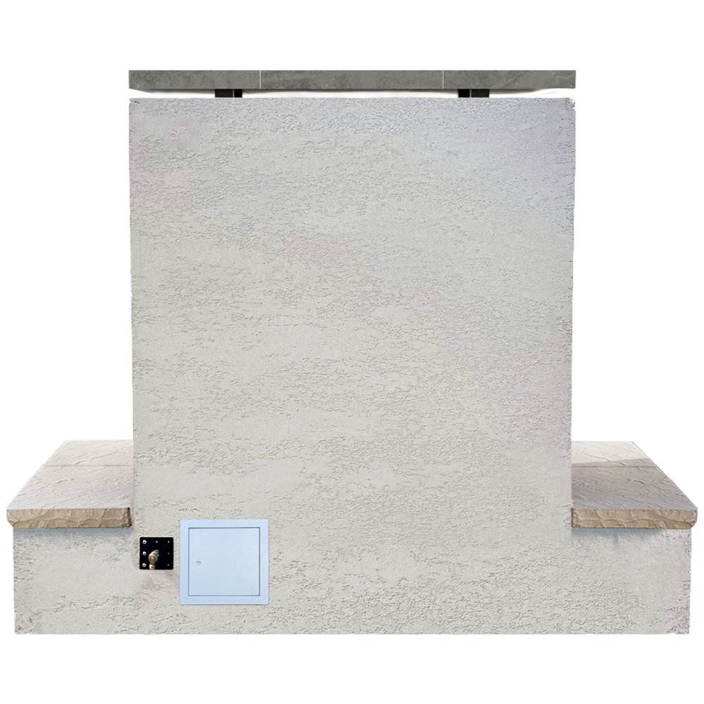 Cal Flame SAHARA - Modern Outdoor Gas Fireplace w/ Wrap-Around Mantel