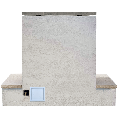 Cal Flame SAHARA - Modern Outdoor Gas Fireplace w/ Wrap-Around Mantel