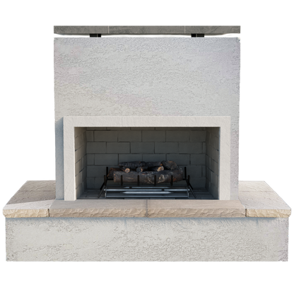 Cal Flame SAHARA - Modern Outdoor Gas Fireplace w/ Wrap-Around Mantel
