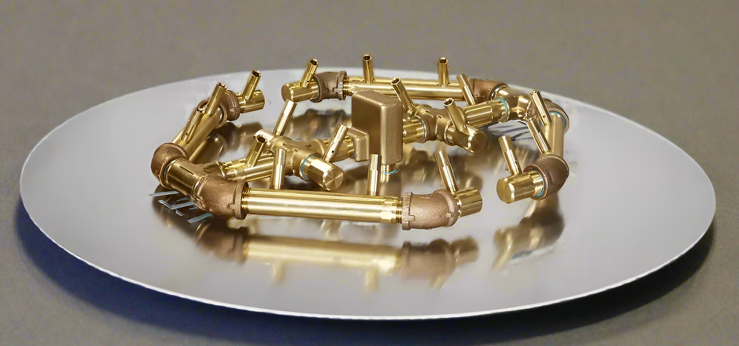 Warming Trends Octagonal CFBO320 Crossfire Brass Burner For 36" Opening or Larger with Flex Line Kit