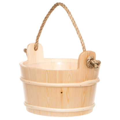 4Living Rope Handle Sauna Bucket, Spruce 4L
