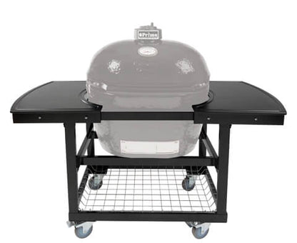 Primo Ceramic Grills Cart Base with Basket and Stainless Steel Side Shelves, Compatible w/ Large & X-Large Charcoal Grills - PG00370