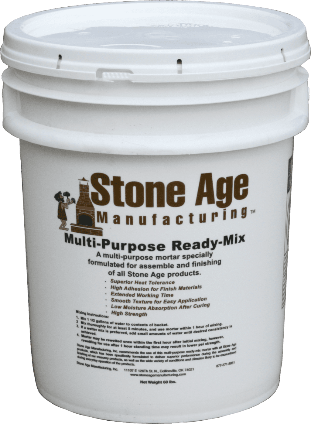 Stone Age Manufacturing MORTAR MIX, 60lb (5) GAL BUCKE-SA-APRM