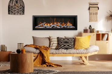 Amantii Symmetry Bespoke - 60" Electric Fireplace featuring Thermostatic Remote, WiFi capable and a Selection of Media Options -SYM-60-BESPOKE