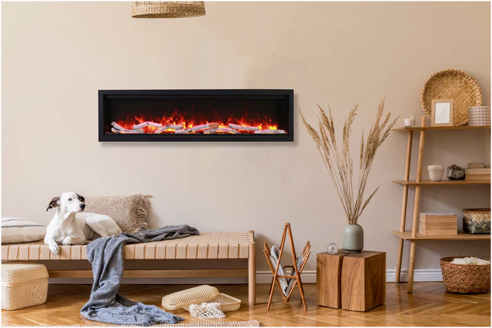Amantii Symmetry Bespoke - 74" Electric Fireplace featuring Thermostatic Remote, WiFi capable and a Selection of Media Options -SYM-74-BESPOKE