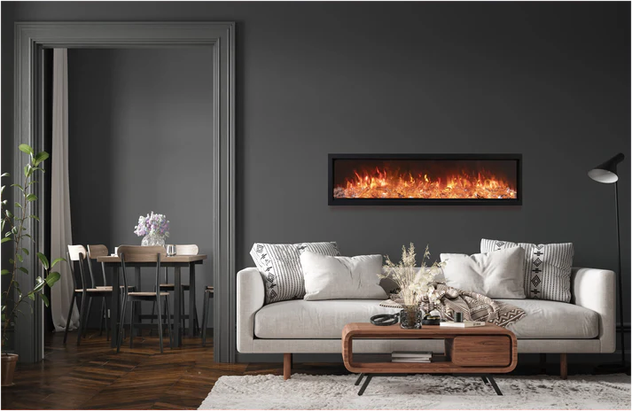Amantii Symmetry Bespoke - 50" Electric Fireplace featuring Thermostatic Remote, WiFi capable and a Selection of Media Options -SYM-50-BESPOKE