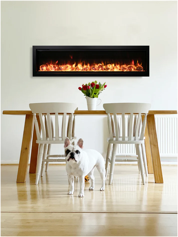 Amantii Symmetry Bespoke - 50" Electric Fireplace featuring Thermostatic Remote, WiFi capable and a Selection of Media Options -SYM-50-BESPOKE