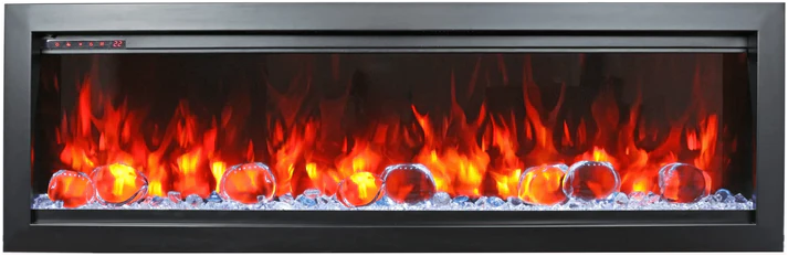 Amantii Symmetry Bespoke - 74" Electric Fireplace featuring Thermostatic Remote, WiFi capable and a Selection of Media Options -SYM-74-BESPOKE