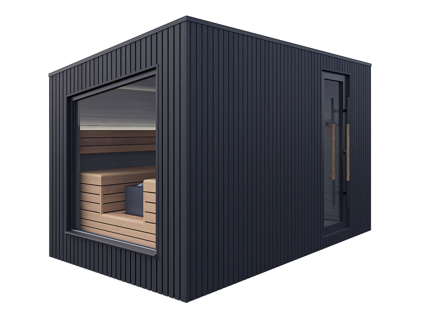 Auroom Terra Backyard Sauna Cabin, Black, Up to 5-person