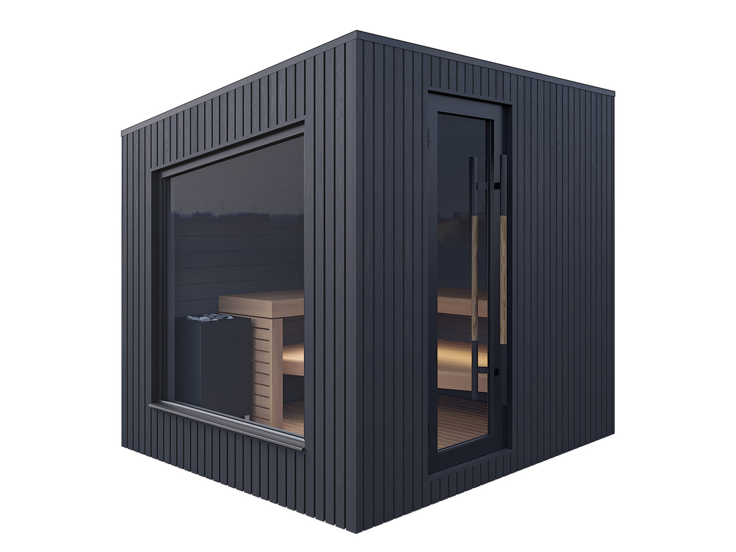 Auroom Terra Backyard Sauna Cabin, Black, Up to 5-person
