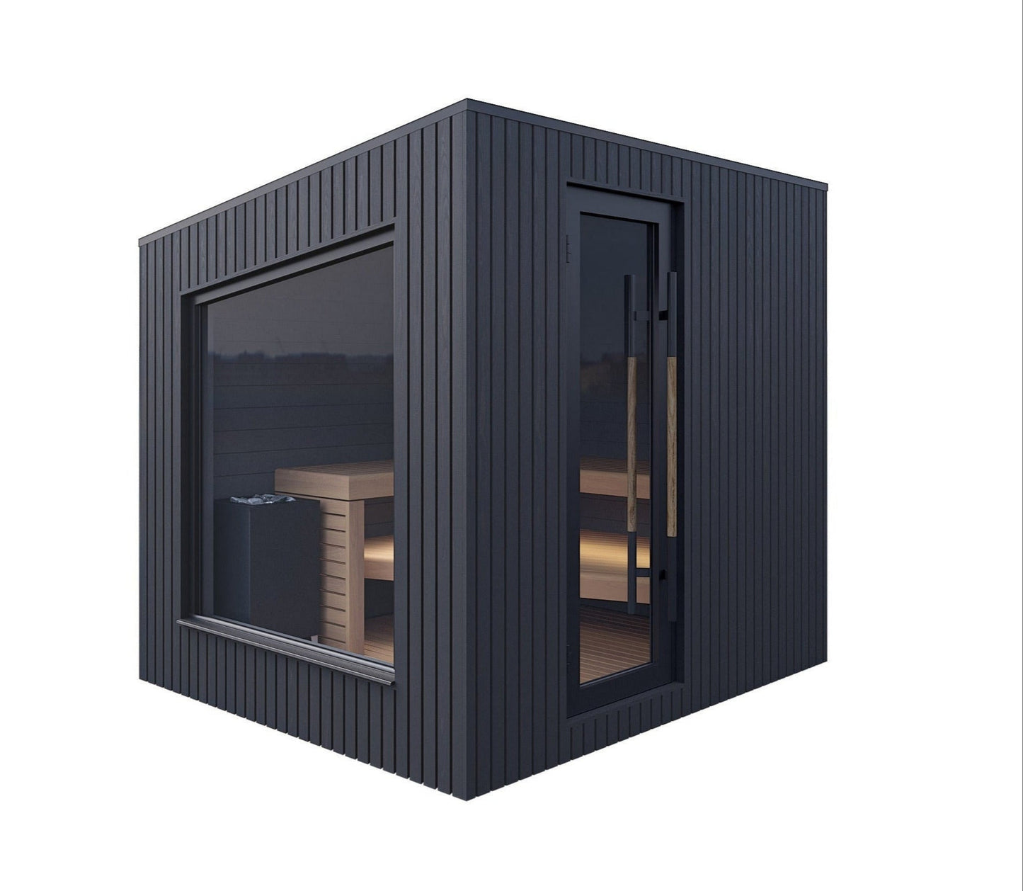 Auroom Terra Backyard Sauna Cabin, Black, Up to 5-person