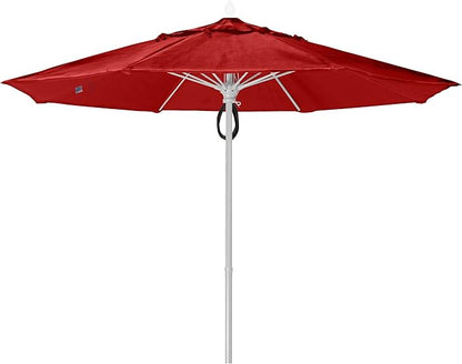 FiberBuilt Market Umbrella with Pulley & Pin Lift, 7.5 Foot Antique Beige Marine Grade Canopy and Champagne Bronze Pole - 7MPPCB-8600
