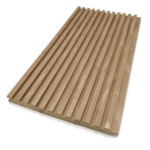PROSAUNAS Thermo-Aspen Sauna Wall Material Groove-S 1" x 3" Thermally Modified Tongue & Groove Fluted Slat