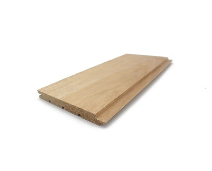 PROSAUNAS Thermo-Aspen Sauna Wall Cladding 1" x 5" Thermally Modified Tongue & Groove Nickel Gap STS4