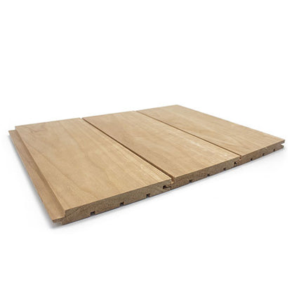 PROSAUNAS Thermo-Aspen Sauna Wall Cladding 1" x 5" Thermally Modified Tongue & Groove Nickel Gap STS4
